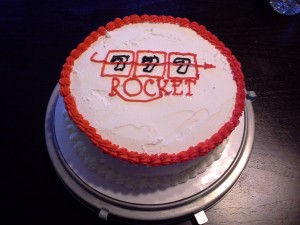 Cake with Rocket logo