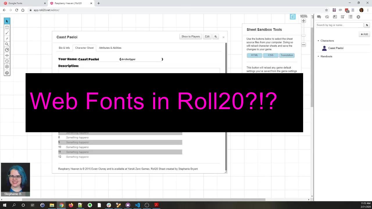 Web Fonts in Roll20
